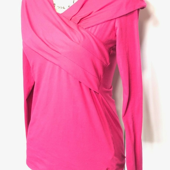 Athleta Pink Wrap Fitted Top Small/Medium - Picture 3 of 8